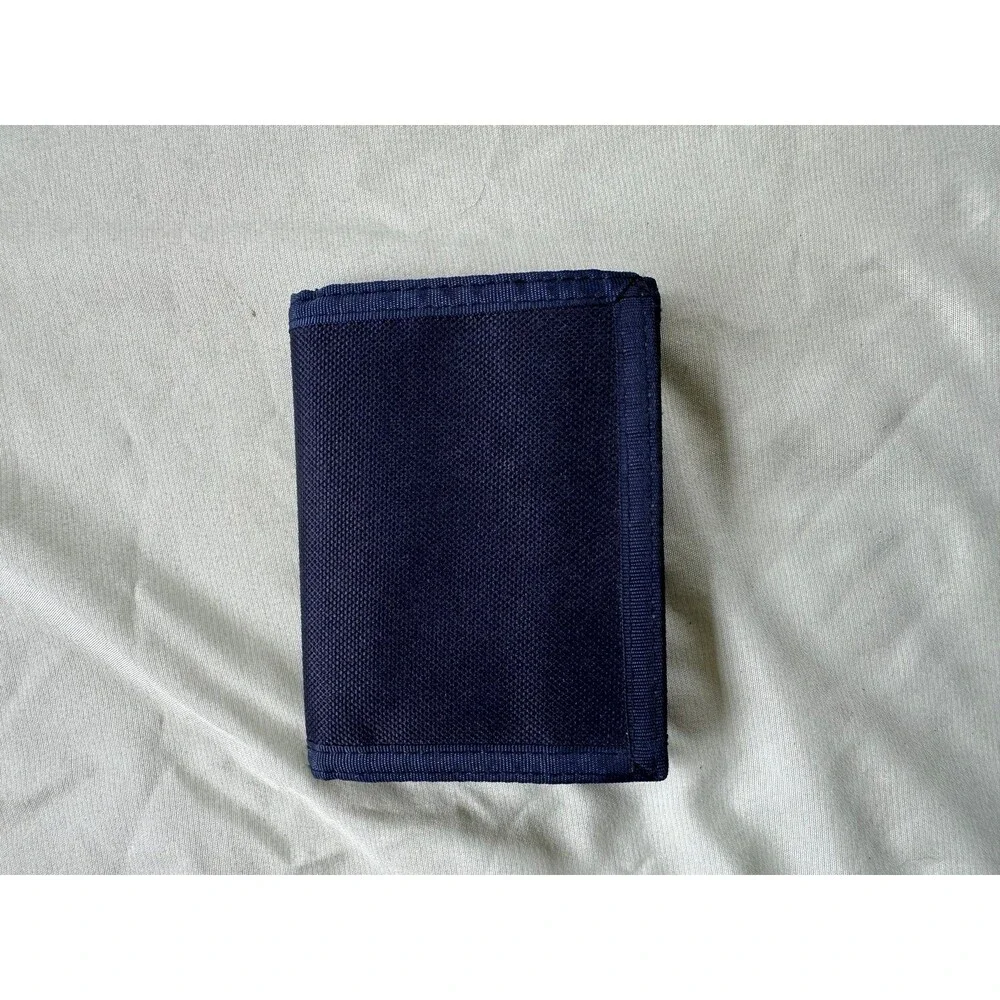 Men's Canvas Navy Hook Loop Sports Dive Scuba Billfold Trifold 70s 80s Wallet